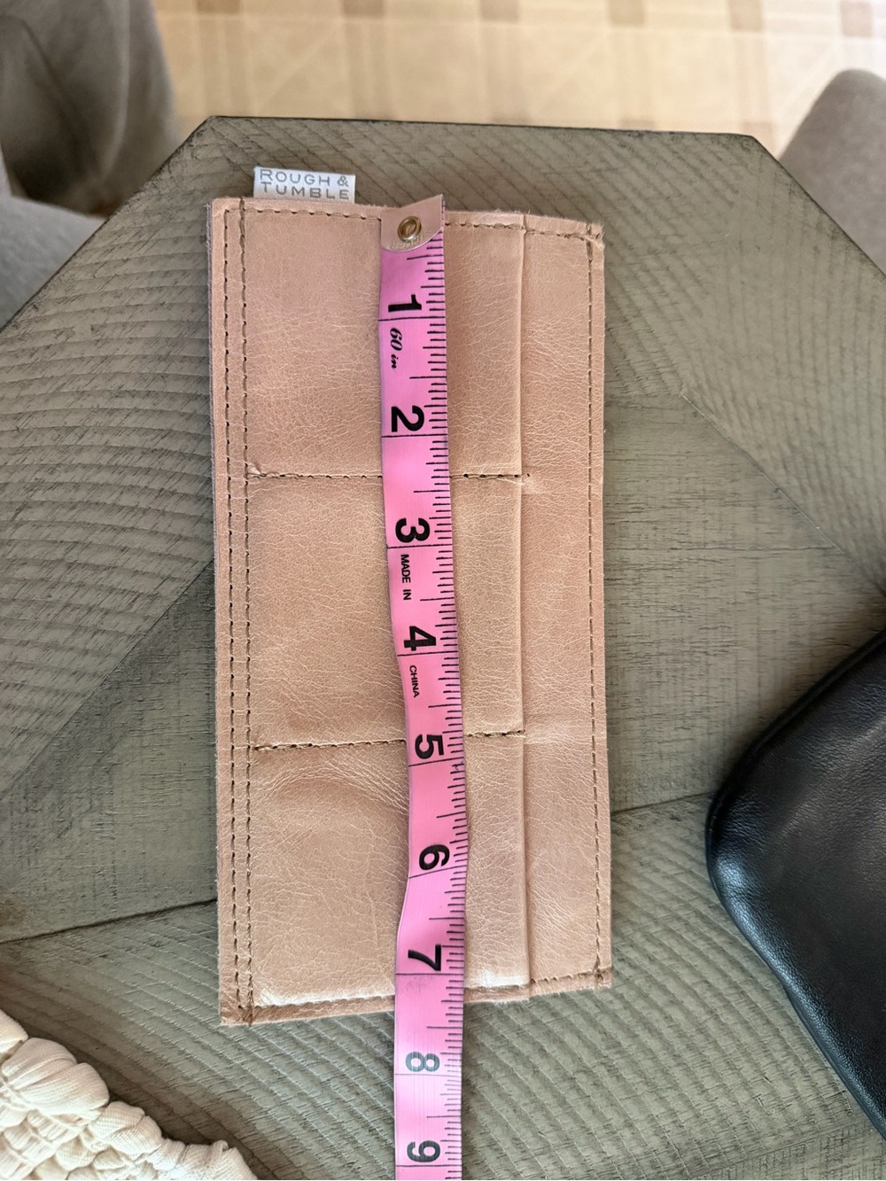 Women's tan Leather Card Holder Wallet - Picture 3 of 3